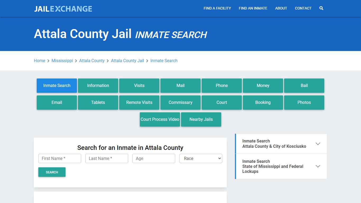 Attala County Jail, MS Inmate Search: Roster & Mugshots