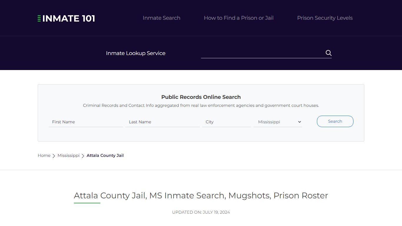 Attala County Jail, MS Inmate Search, Mugshots, Prison Roster